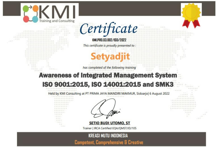 Sertifikasi ISO 9001-2015 Surabaya